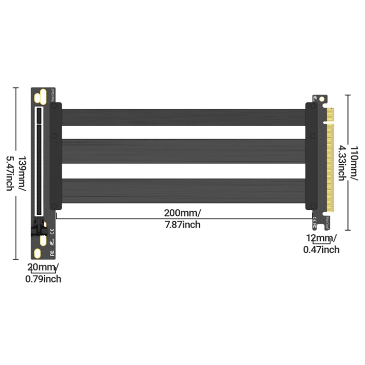 Pcie 5.0 Gpu Riser Cable - Kabel przedłużający PCIe 5.0 Riser Cable
