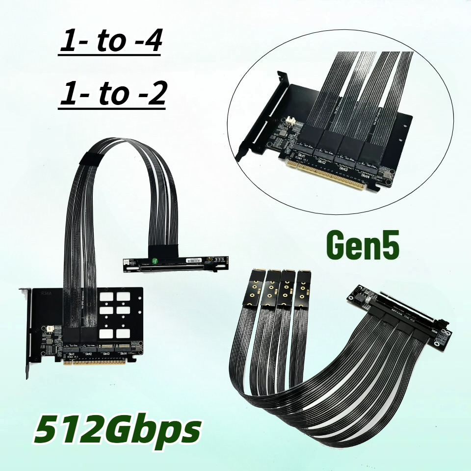 Pcie 5.0 Gpu Riser Cable - Karta rozszerzeń PCIe 5.0 X16 4*M.2