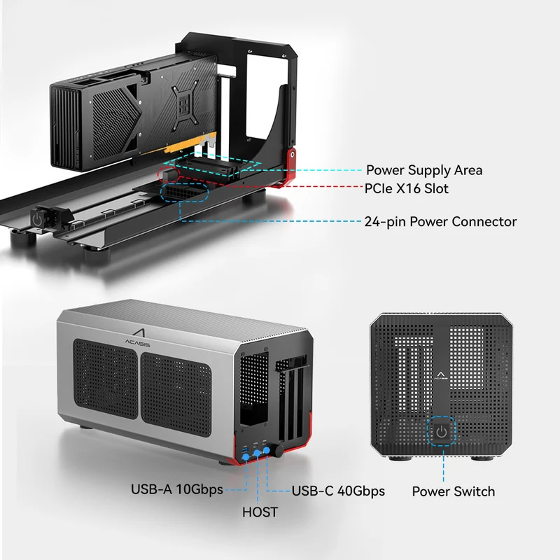 Obudowa eGPU Acasis 40Gbps Thu – Gpu External Dock Egpu Thunderbolt 4 recenzja i cena