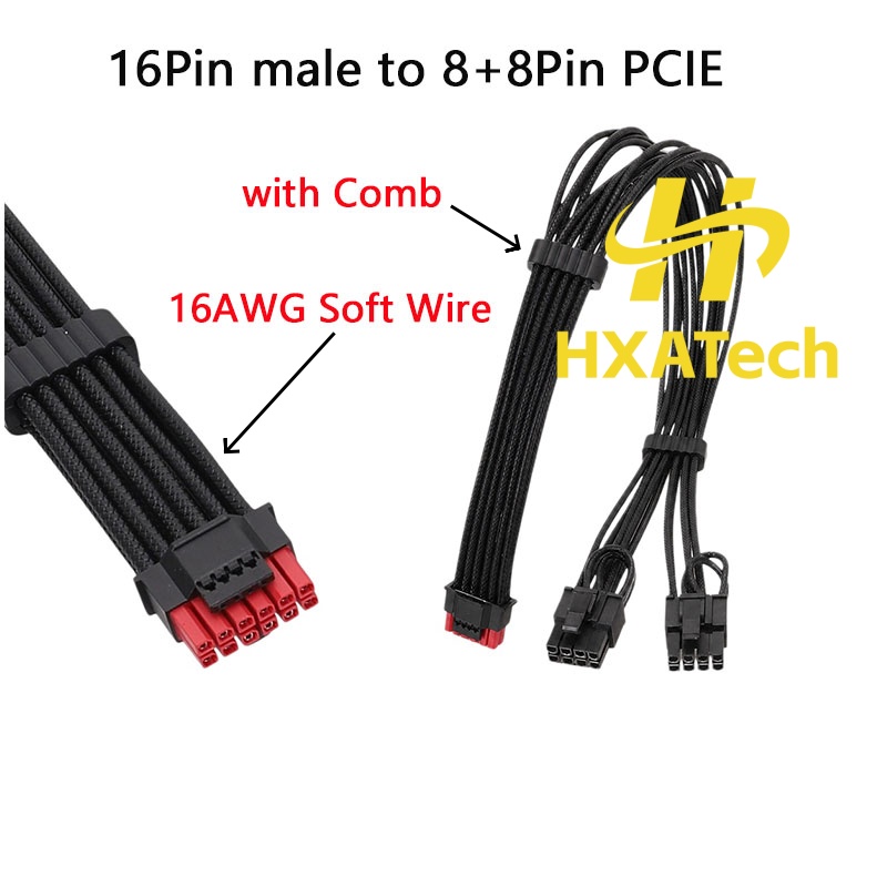 HXATech-Colorful Kabel zasilaj – Dual 8Pin To 16Pin 12Vhpwr Cable recenzja i cena