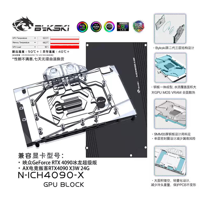 Bykski N-ICH4090-X Blok Wodny  – Rtx 4090 Water Block recenzja i cena